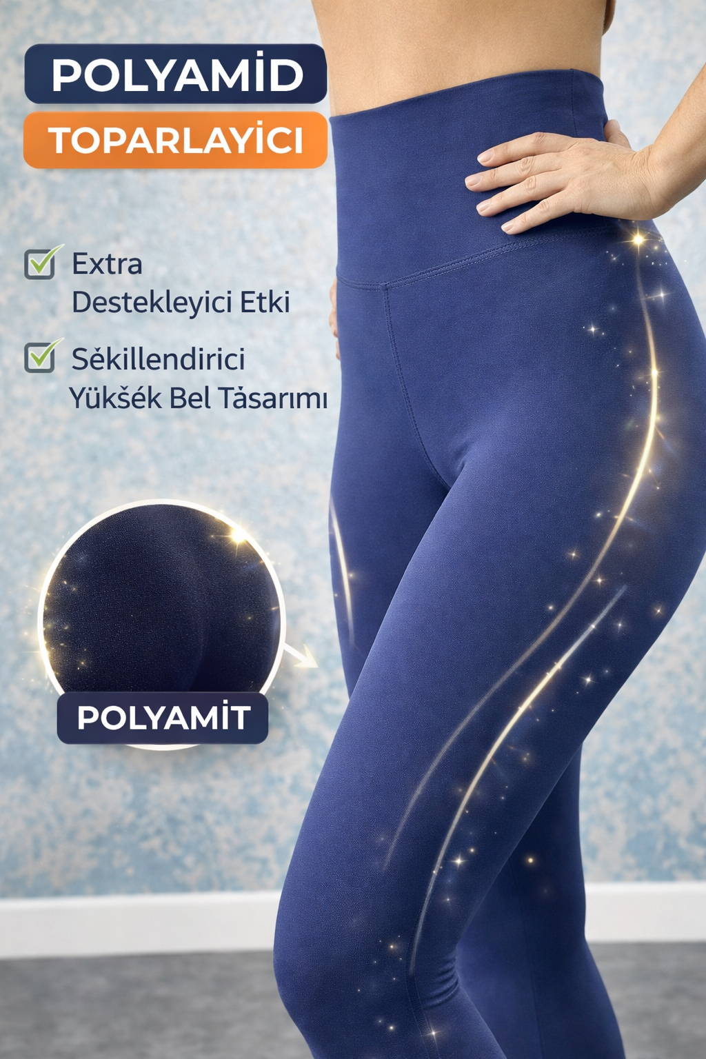 Polyamid Toparlayıcı Yüksek Bel Spor Tayt (Kopya)