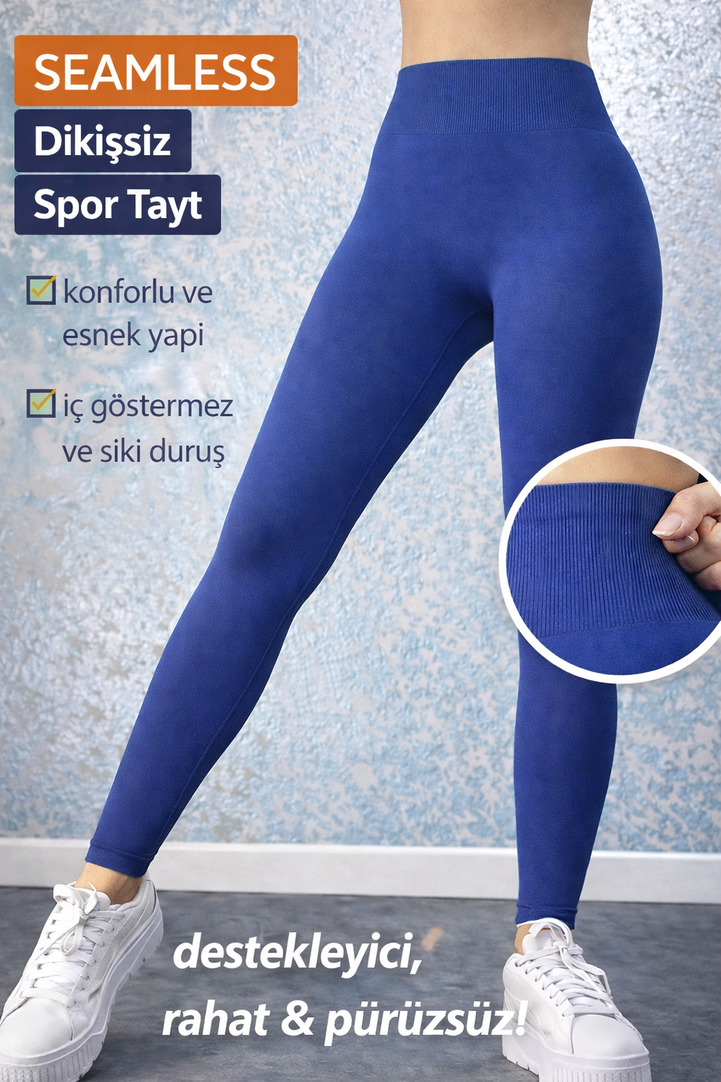 Seamless Dikişsiz Spor Tayt – Yüksek Bel Toparlayıcı, Esnek & İç Göstermez